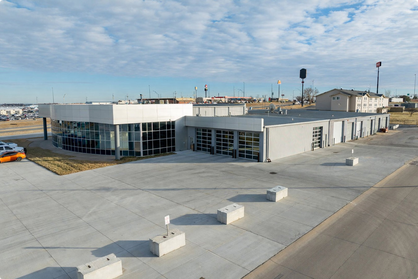 Concrete parking lot building in Carson, CA